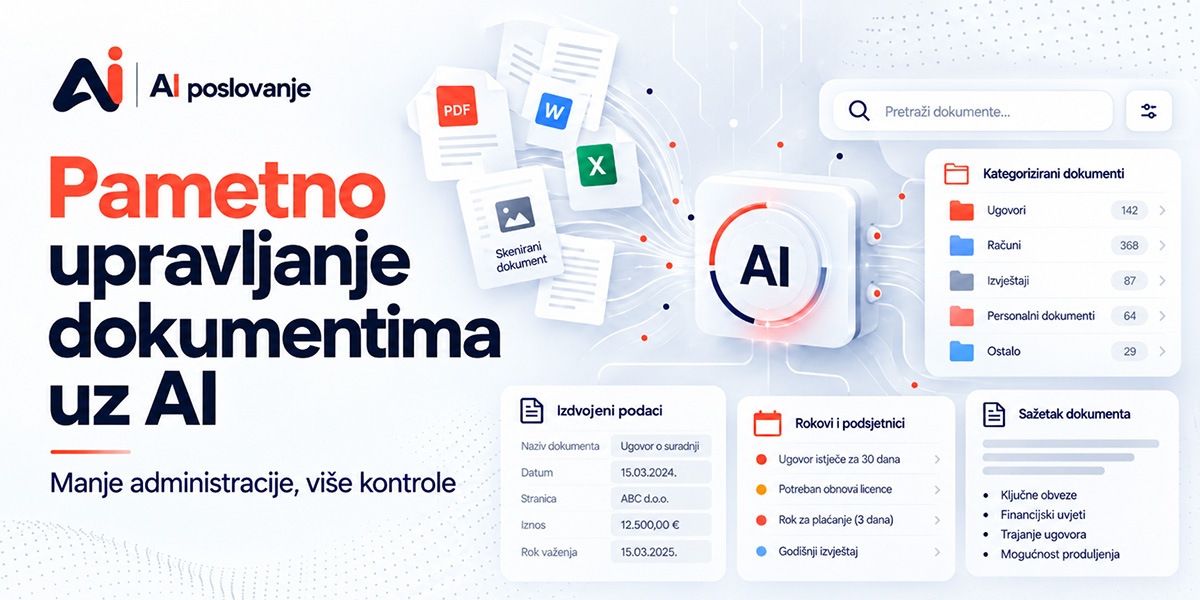 Pametno upravljanje dokumentima uz AI: Manje administracije, više kontrole
