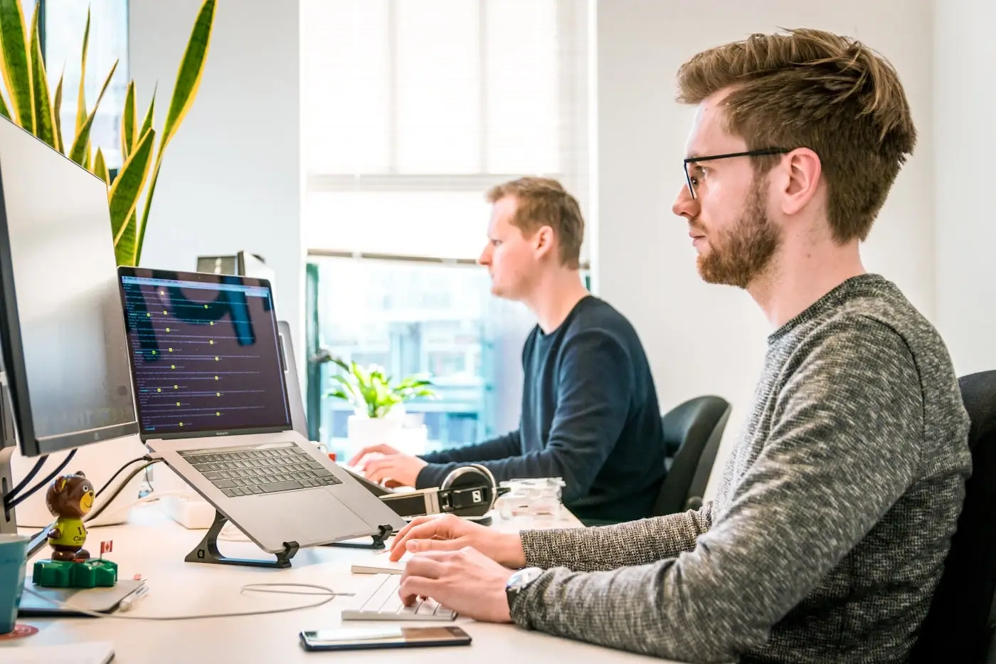 Team working together in a modern project room